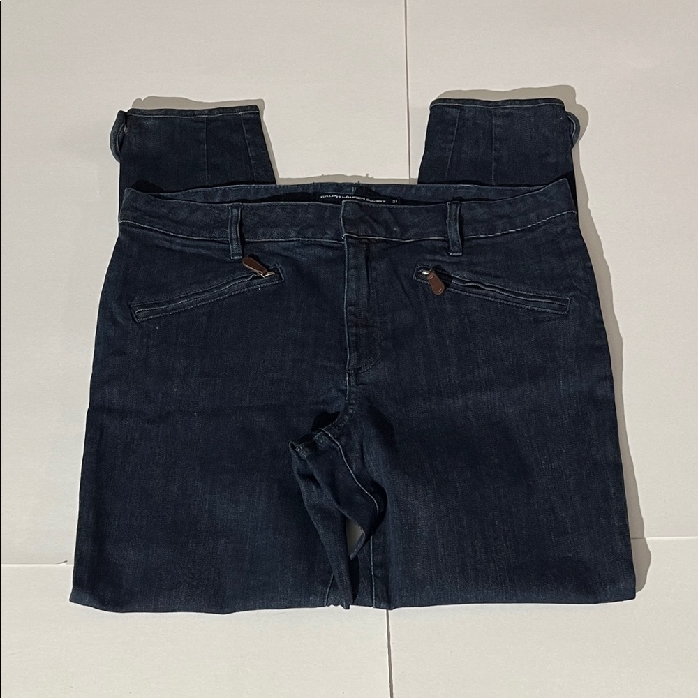 Ralph Lauren Sport Equestrian Horse Riding Denim Jeans sz 31 Dark Wash NEW!